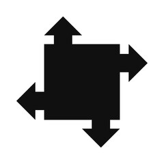 Four Arrows Square Shape Silhouette Icon