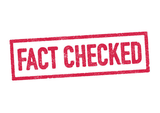 Vector illustration of the word Fact Checked in red ink stamp