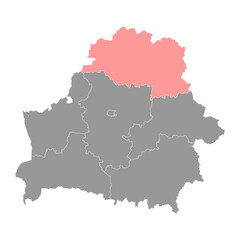 Vitebsk region map, administrative division of Belarus.