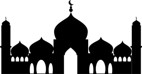 Sillhoutte mosque illustration