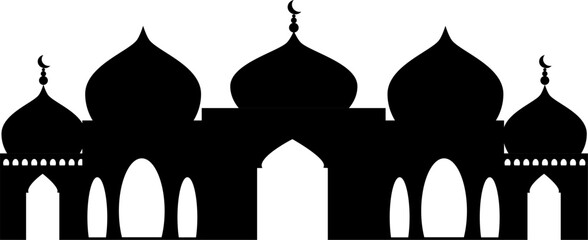 Sillhoutte mosque illustration