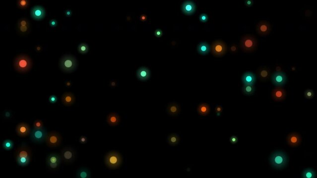 Light Digital Dots Moving in Abstract Space. 