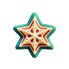 Naklejka premium Star Shaped Cookie Isolated on Transparent or White Background, PNG
