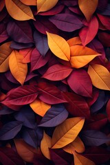 Vibrant Autumn Leaf Tapestry: Nature's Colorful Transition Captured in Detail. Generative AI - obrazy, fototapety, plakaty