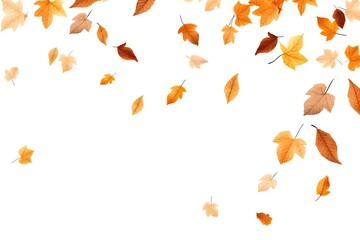 Floating Autumn Leaves: A Serene Dance of Seasonal Hues and Delicate Patterns. Generative AI