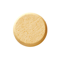 French Cheese from Top View Isolated on Transparent or White Background, PNG - obrazy, fototapety, plakaty