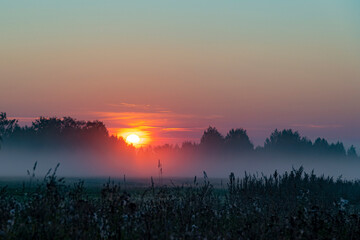 sunset over the river