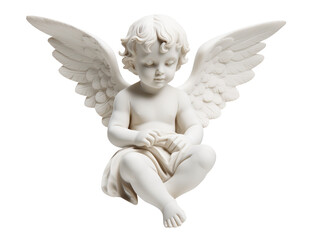 Isolated baby angel statue - obrazy, fototapety, plakaty