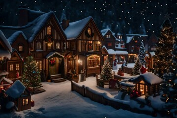 christmas night in the village