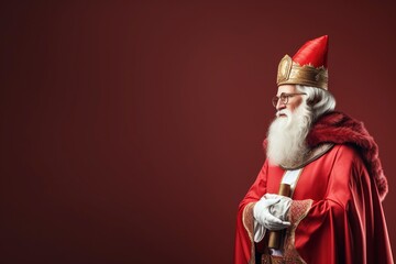 Sinterklaas 3d render with one color background and copy space, generative ai - obrazy, fototapety, plakaty