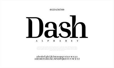 Dash creative modern urban alphabet font. Digital abstract moslem, futuristic, fashion, sport, minimal technology typography. Simple numeric vector illustration