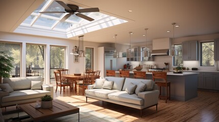 home remodel that maximizes natural ventilation and airflow, reducing the need for artificial climate control