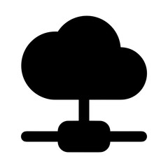 Cloud storage icon symbol vector image. Illustration of the database server hosting cloud system digital design image