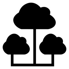 Cloud storage icon symbol vector image. Illustration of the database server hosting cloud system digital design image