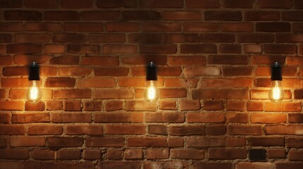 Light bulb on brick background. AI generated image