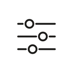 Settings button icon vector illustration. Slider bar on isolated background. Equalizer sign concept.