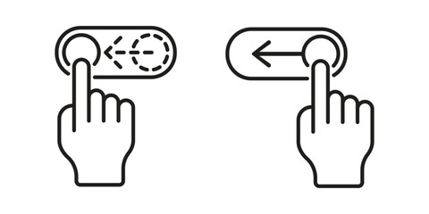 Toggle icon vector illustration. Swipe left on isolated background. On-off sign concept.