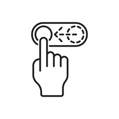 Toggle icon vector illustration. Swipe left on isolated background. On-off sign concept.