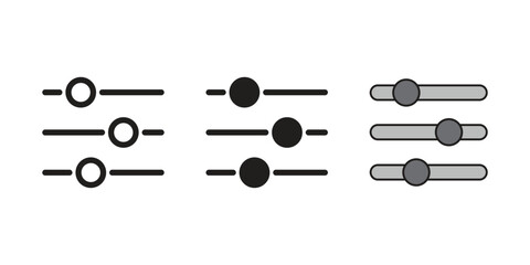 Settings button icon vector illustration. Slider bar on isolated background. Equalizer sign concept.
