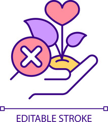 2D editable no healthy role models icon representing codependent relationship, isolated vector, multicolor thin line illustration.