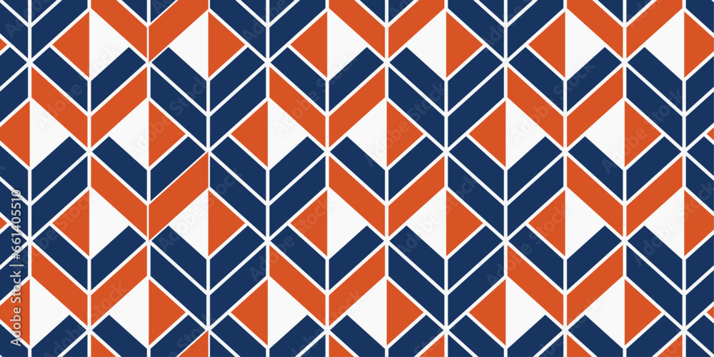 Poster blue-orange abstract rhombuses. vector pattern of identical rhombuses, geometric pattern. diamonds a