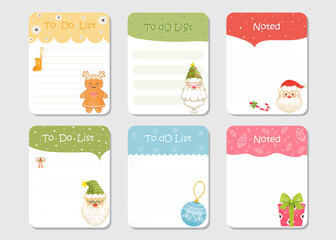 design elements for Christmas notebook, diary, stickers and other template. vector, illustration.