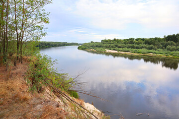 Fototapeta na wymiar Landscape with Desna River in Chernihiv Oblast, Ukraine