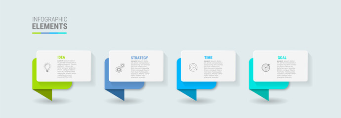 Business infographic template design icons 4 options or steps
 - obrazy, fototapety, plakaty