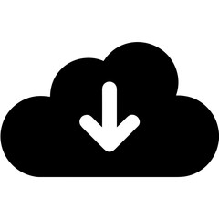 Cloud storage icon symbol vector image. Illustration of the database server hosting cloud system digital design image