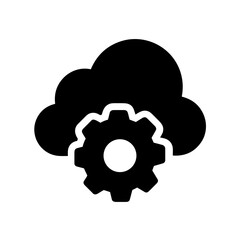 Cloud storage icon symbol vector image. Illustration of the database server hosting cloud system digital design image