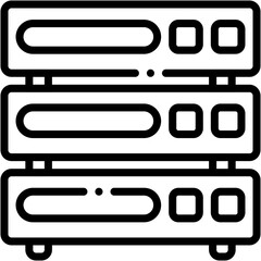 Vector Icon Server, Data Base, Hosting, Network, Internet, Storage