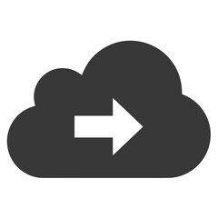 Cloud storage icon symbol vector image. Illustration of the database server hosting cloud system digital design image