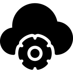 Cloud storage icon symbol vector image. Illustration of the database server hosting cloud system digital design image