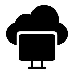 Cloud storage icon symbol vector image. Illustration of the database server hosting cloud system digital design image