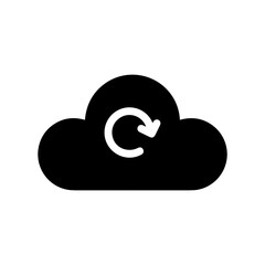 Cloud storage icon symbol vector image. Illustration of the database server hosting cloud system digital design image