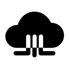 Cloud storage icon symbol vector image. Illustration of the database server hosting cloud system digital design image