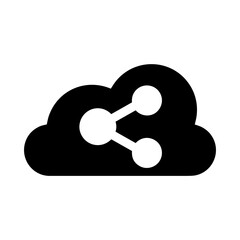Cloud storage icon symbol vector image. Illustration of the database server hosting cloud system digital design image