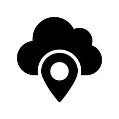 Cloud storage icon symbol vector image. Illustration of the database server hosting cloud system digital design image