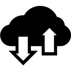 Cloud storage icon symbol vector image. Illustration of the database server hosting cloud system digital design image