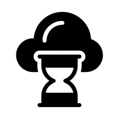 Cloud storage icon symbol vector image. Illustration of the database server hosting cloud system digital design image