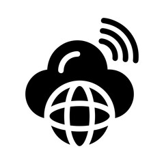 Cloud storage icon symbol vector image. Illustration of the database server hosting cloud system digital design image