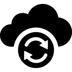 Cloud storage icon symbol vector image. Illustration of the database server hosting cloud system digital design image