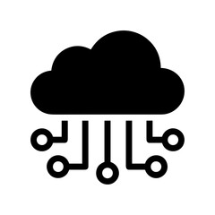 Cloud storage icon symbol vector image. Illustration of the database server hosting cloud system digital design image