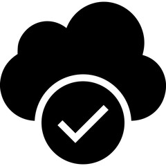 Cloud storage icon symbol vector image. Illustration of the database server hosting cloud system digital design image