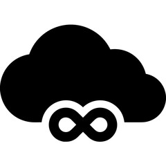 Cloud storage icon symbol vector image. Illustration of the database server hosting cloud system digital design image