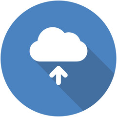 Cloud storage icon symbol vector image. Illustration of the database server hosting cloud system digital design image