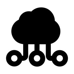 Cloud storage icon symbol vector image. Illustration of the database server hosting cloud system digital design image