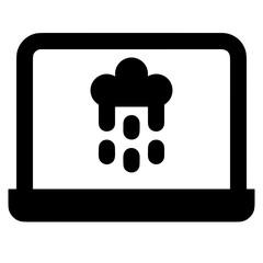 Cloud storage icon symbol vector image. Illustration of the database server hosting cloud system digital design image