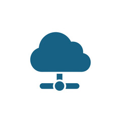 Cloud storage icon symbol vector image. Illustration of the database server hosting cloud system digital design image