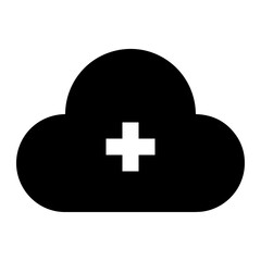 Cloud storage icon symbol vector image. Illustration of the database server hosting cloud system digital design image